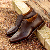 DapperFam Rafael in Dark Brown Men's Italian Leather Oxford — Style 2548