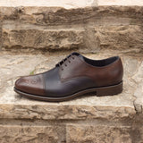 DapperFam Vero in Dark Brown / Navy Men's Italian Leather Derby