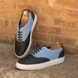 DapperFam Riccardo in Blue Men's Linen Top Sider