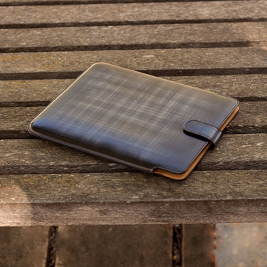 DapperFam Luxe Men's iPad Case in Denim Patina in #color_