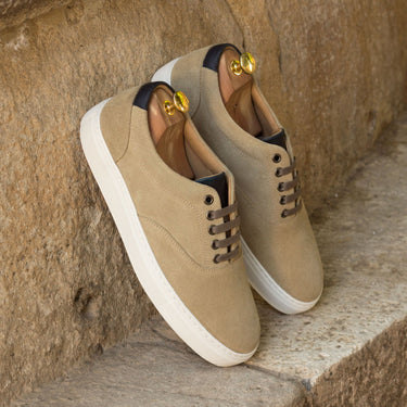 DapperFam Riccardo in Sand Men's Lux Suede Top Sider in #color_