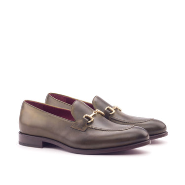DapperFam Luciano in Olive Men's Italian Leather Loafer in Olive #color_ Olive
