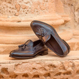 DapperFam Luciano in Grey Men's Hand-Painted Patina Loafer — Style 2917