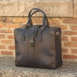 DapperFam Luxe Men's Travel Tote in Navy Painted Calf