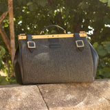 DapperFam Luxe Men's Doctor Bag in Herringbone Sartorial