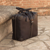 DapperFam Luxe Men's Travel Tote in Grey Painted Full Grain