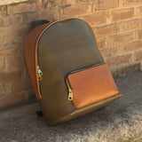 DapperFam Luxe Men's Back Pack in Cognac Painted Calf