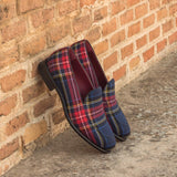 DapperFam Luciano in Tartan / Navy Men's Sartorial & Italian Leather Loafer