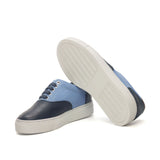 DapperFam Riccardo in Blue Men's Linen Top Sider