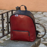 DapperFam Luxe Men's Back Pack in Black Painted Calf