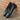 DapperFam Marcello in Turquoise / Black Men's Italian Patent Leather Belgian Slipper