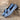 DapperFam Marcello in Blue / Navy Men's Linen & Italian Leather Belgian Slipper