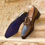 DapperFam Luciano in Brown Men's Hand-Painted Patina Loafer — Style 3270