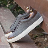 DapperFam Rivale in Light Grey Men's Flannel Trainer — Style 3361