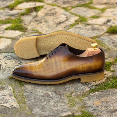 DapperFam Giuliano in Cognac / Burgundy Men's Hand-Painted Patina Whole Cut in #color_