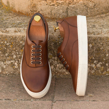 DapperFam Riccardo in Med Brown Men's Italian Leather Top Sider