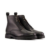 DapperFam Garrison in Black Men's Italian Full Grain Leather Jumper Boot in Black