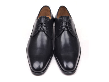 Paul Parkman Men's Leather Derby Shoes in Black