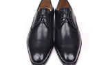 Paul Parkman Men's Leather Derby Shoes in Black