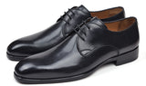 Paul Parkman Men's Leather Derby Shoes in Black