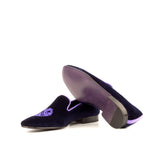 DapperFam Khalil in Purple / Lightpurple Men's Velvet & Grossgrain Slipper