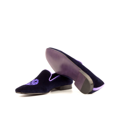 DapperFam Khalil in Purple / Lightpurple Men's Velvet & Grossgrain Slipper in #color_