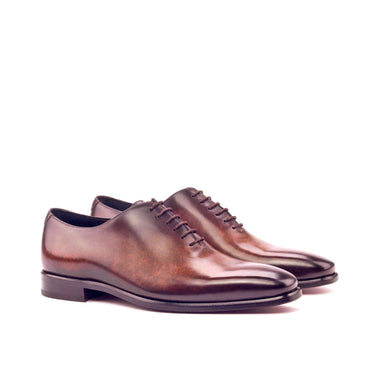DapperFam Giuliano in Brown Men's Hand-Painted Patina Whole Cut Brown