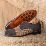 DapperFam Vero in Tweed / Dark Grey Men's Sartorial & Flannel Derby