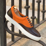 DapperFam Riccardo in Orange Men's Italian Suede Top Sider