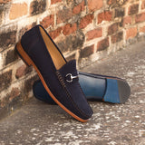 DapperFam Mariner in Navy Men's Suede Moccasin