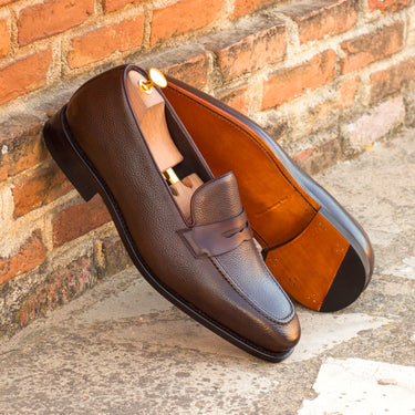 DapperFam Luciano in Dark Brown Men's Italian Leather & Italian Full Grain Leather Loafer in #color_