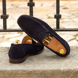 DapperFam Mariner in Navy Men's Suede Moccasin