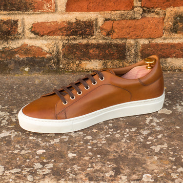 DapperFam Rivale in Med Brown Men's Italian Leather Trainer in #color_