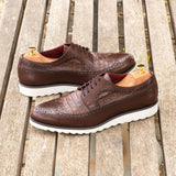 DapperFam Zephyr in Dark Brown Men's Italian Leather Longwing Blucher