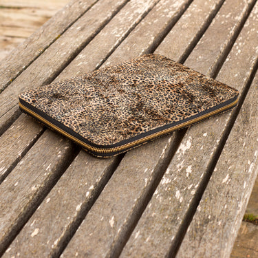 DapperFam Luxe Men's Documents Holder in Leopard Sartorial