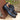 DapperFam Zephyr in Black / Denim Men's Italian Patent Leather & Hand-Painted Patina Longwing Blucher