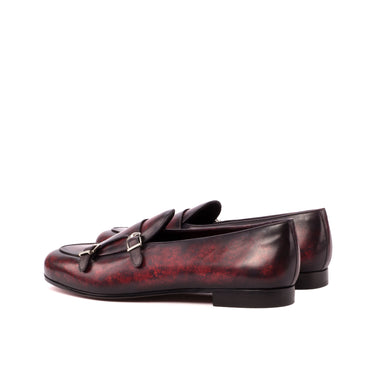 DapperFam Rialto in Burgundy Men's Hand-Painted Patina Monk Slipper in #color_