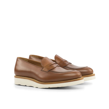 DapperFam Luciano in Med Brown Men's Italian Leather Loafer in Med Brown