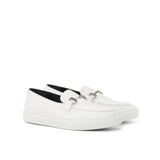 DapperFam King in White Men's Italian Leather Belgian Sneaker