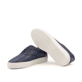 DapperFam Riccardo in Navy Men's Italian Croco Embossed Leather Top Sider