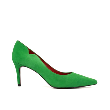 DapperFam Lunetta in Clover Green Women's Italian Suede High Heel in Clover Green