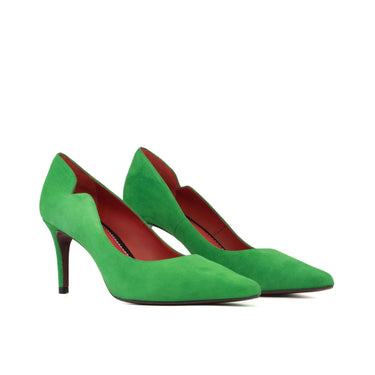 DapperFam Lunetta in Clover Green Women's Italian Suede High Heel in