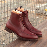DapperFam Ryker in Burgundy Men's Italian Leather Moc Boot