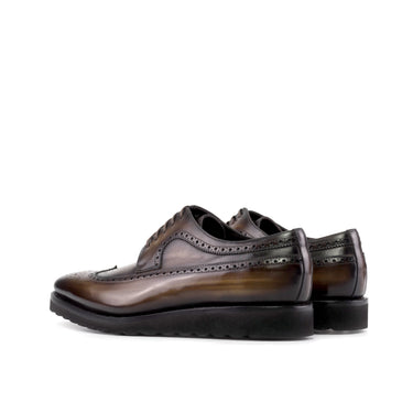 DapperFam Zephyr in Brown Men's Hand-Painted Patina Longwing Blucher in #color_