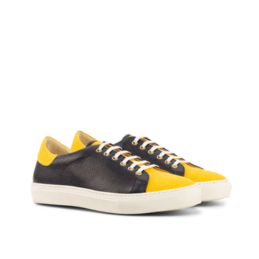 DapperFam Rivale in Mustard Men's Linen Trainer in Mustard