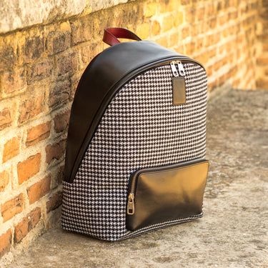 DapperFam Luxe Men's Back Pack in Houndstooth Sartorial in #color_