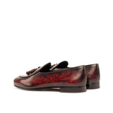 DapperFam Marcello in Burgundy Men's Hand-Painted Patina Belgian Slipper