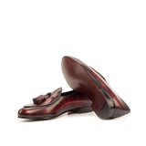 DapperFam Marcello in Burgundy Men's Hand-Painted Patina Belgian Slipper