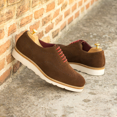 DapperFam Giuliano in Med Brown Men's Lux Suede Whole Cut in #color_