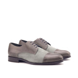 DapperFam Vero in Grey / Light Grey Men's Italian Leather & Italian Suede Derby in Grey / Light Grey